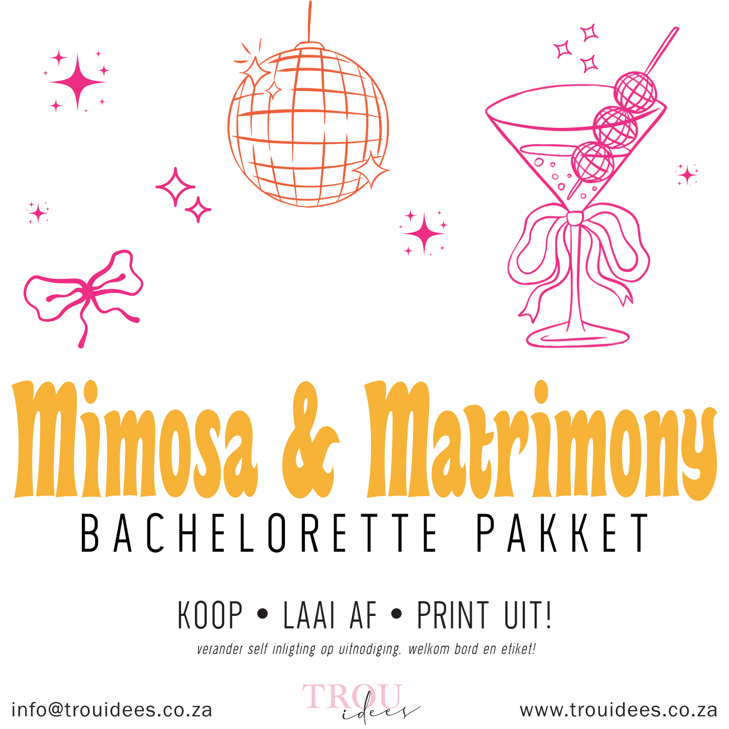 Mimosa Bachelorette Stationery
